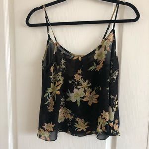 Floral Black Top